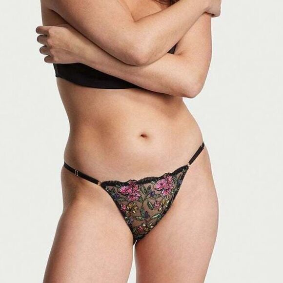 {Victoria's Secret} Black {Floral} Cheeky Panty - Picture 4 of 5